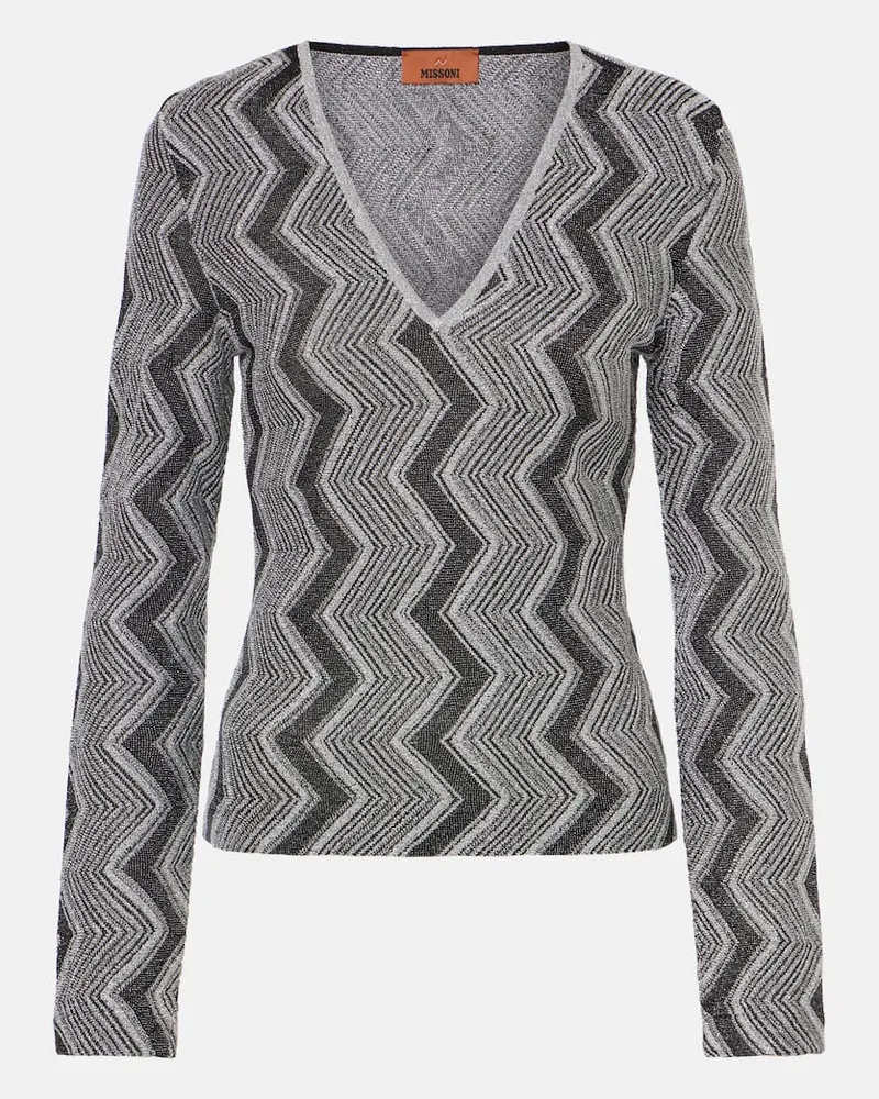 Missoni Pullover in maglia lamÃ© a zig-zag Nero