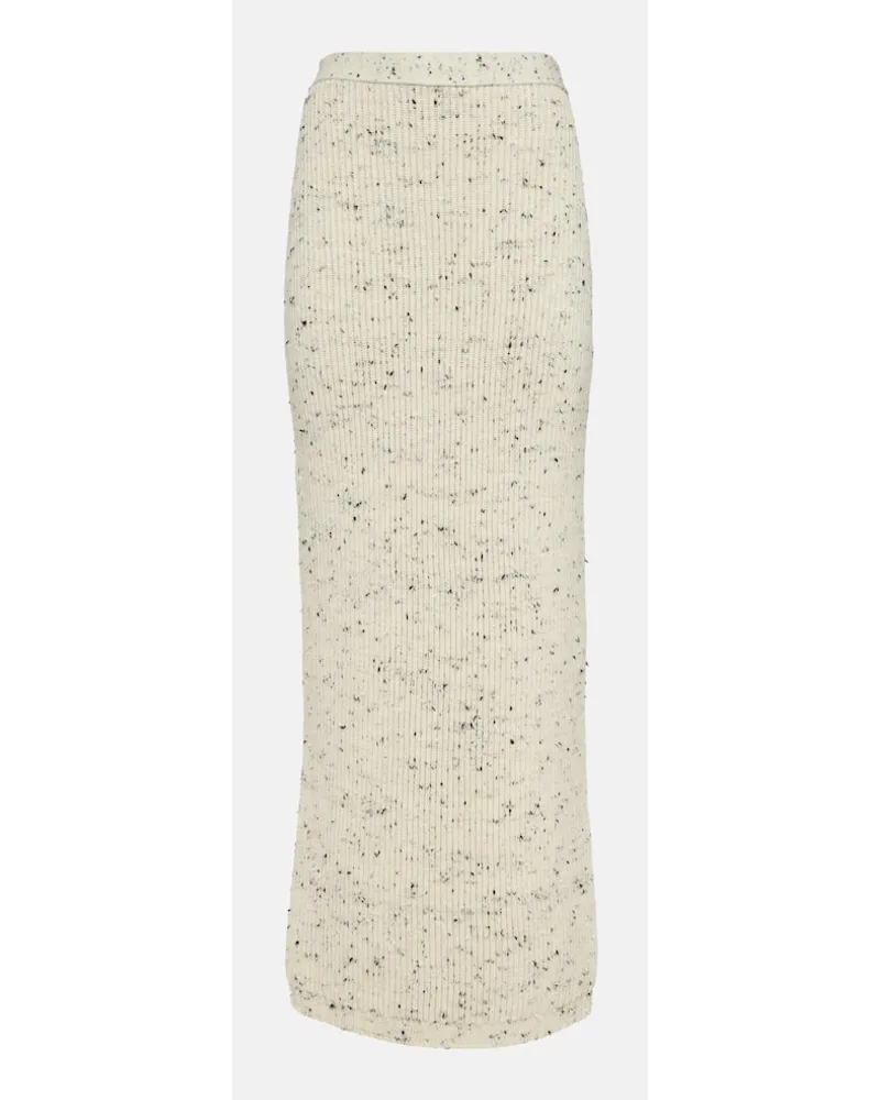 Bottega Veneta Gonna lunga in lana a coste Bianco