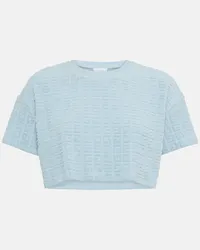 Givenchy Top cropped Plage in misto cotone 4G Blu