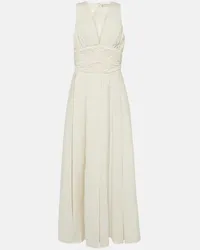 Elie Saab Abito lungo in cotone e crochet Bianco