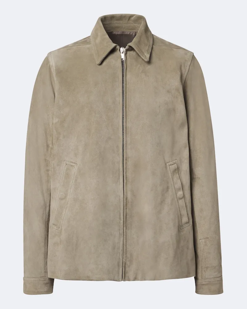 Rick Owens Giacca Brad in suede Beige