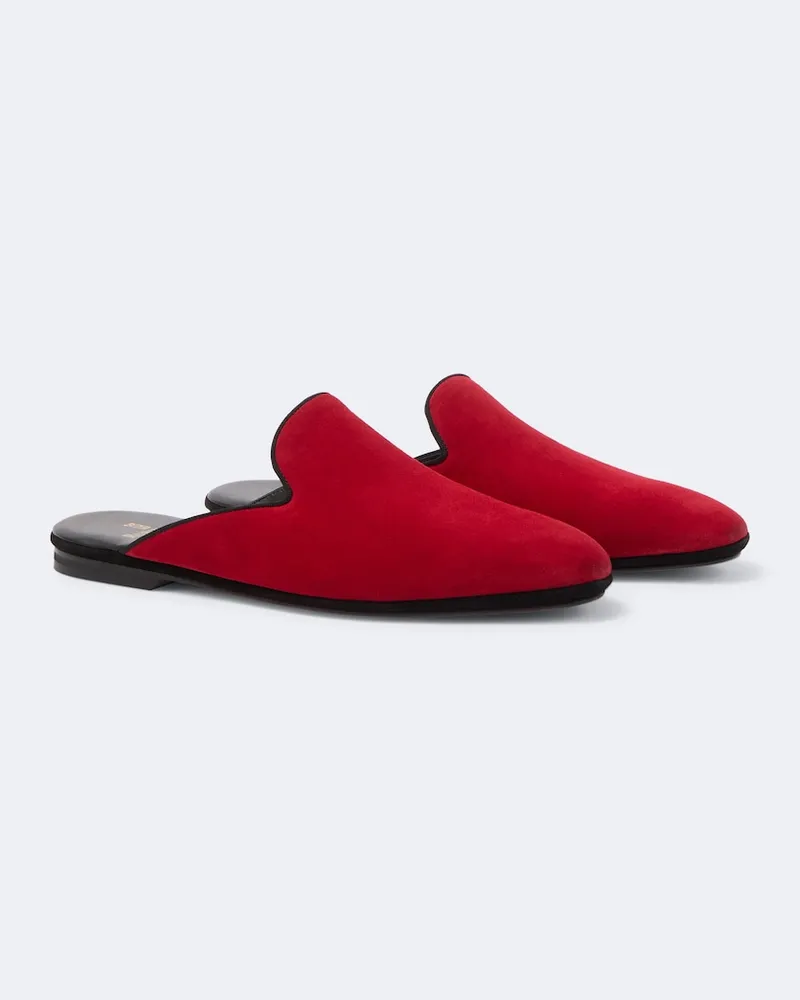 Rubinacci Slippers in suede Rosso