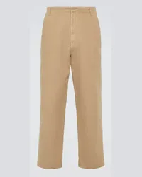 The Row Pantaloni Marlon in canvas di cotone Marrone