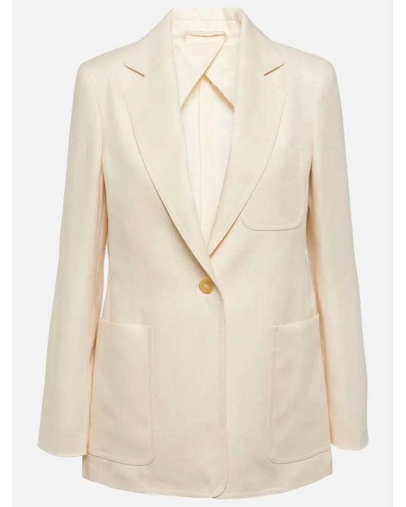 Max Mara Blazer Boemia in twill di lino Bianco