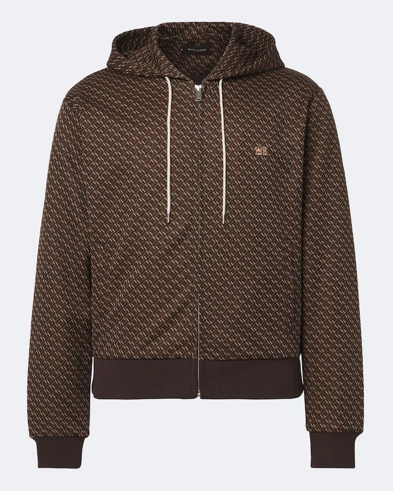 Wales Bonner Giacca sportiva in jacquard con cappuccio Marrone