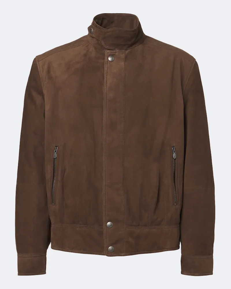 Brunello Cucinelli Giacca in suede Marrone