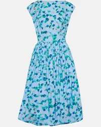 Marni Abito midi in popeline di cotone Blu