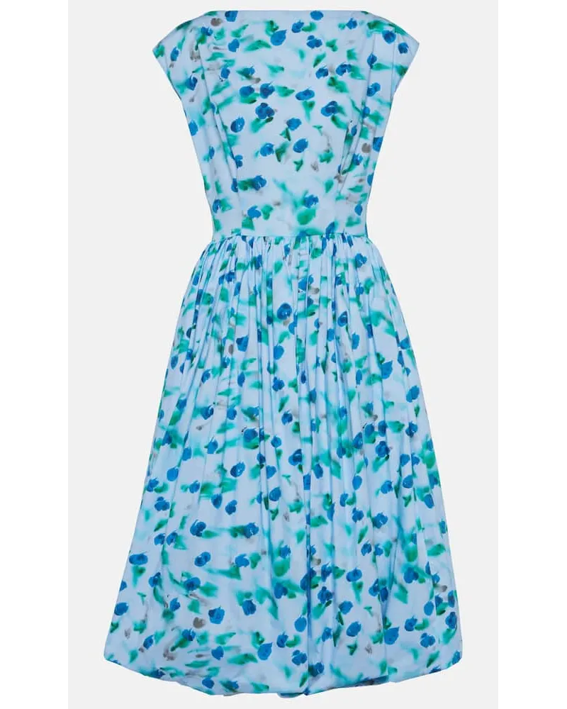 Marni Abito midi in popeline di cotone Blu