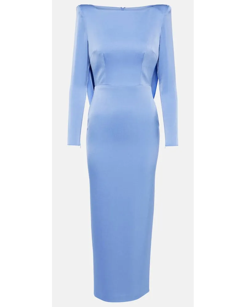 Alex Perry Abito midi in crÃªpe di raso Blu