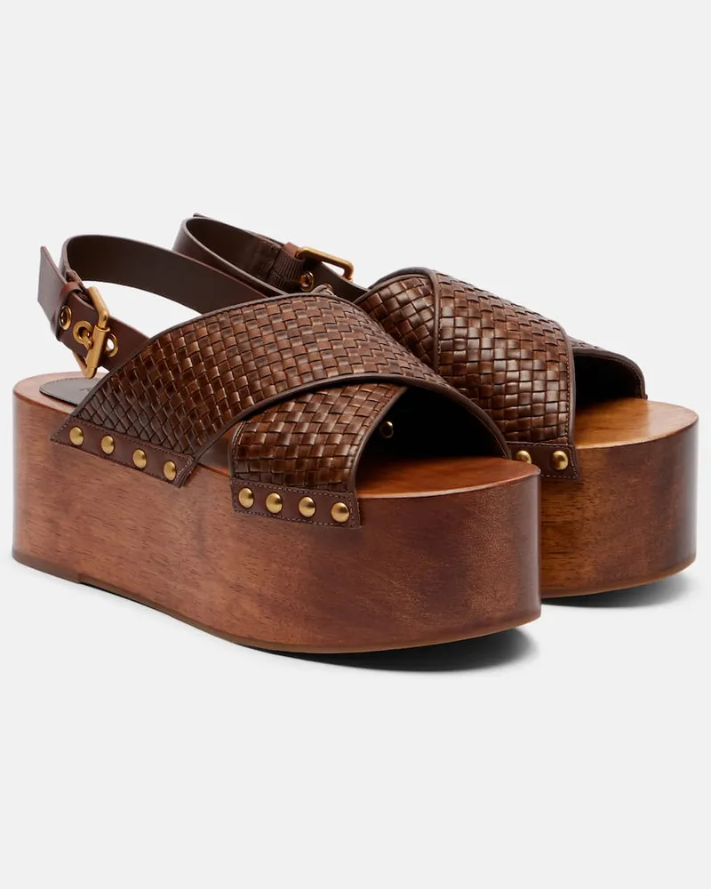 FARM Rio Sandali 75 in pelle con platform Marrone