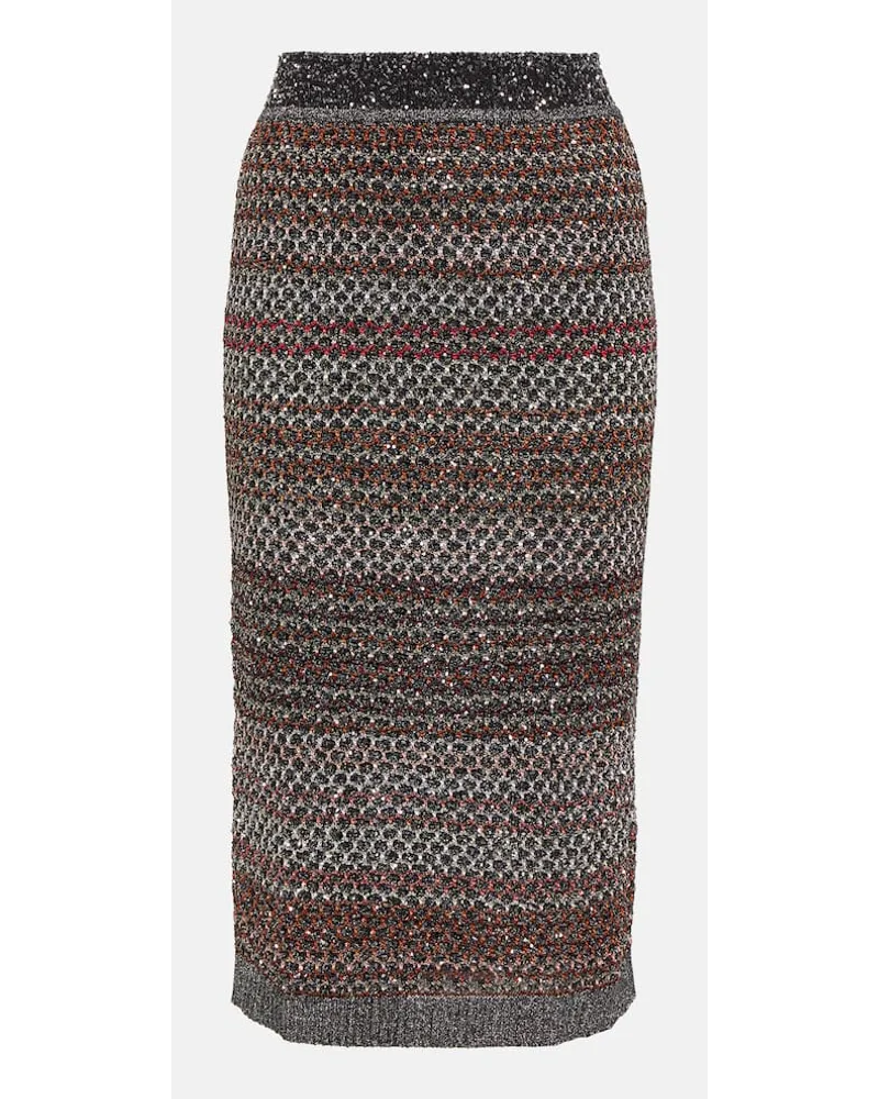 Missoni Gonna a tubino in maglia con pailettes Multicolore