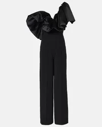 Solace London Jumpsuit Perla con finiture in raso Nero