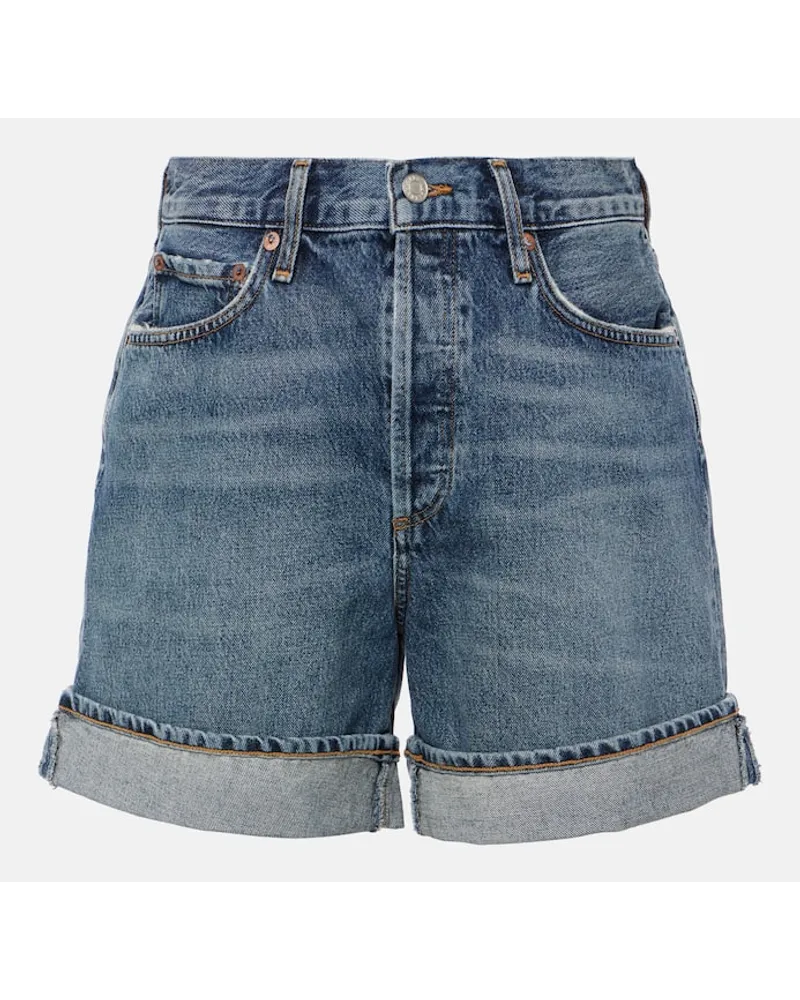 AGOLDE Shorts di jeans Dame a vita alta Blu