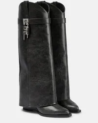 Givenchy Stivali Shark Lock Cowboy in pelle Nero