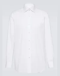 Brioni Camicia in popeline di misto cotone Bianco