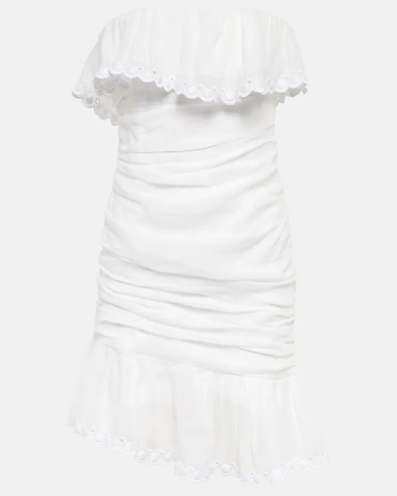 Isabel Marant Miniabito Oxani con ruches Bianco