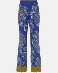 Etro Pantaloni a gamba larga e vita alta Blu