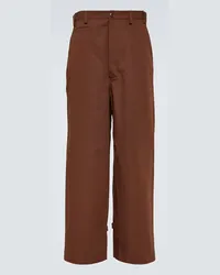 Kenzo Pantaloni in canvas di cotone Marrone