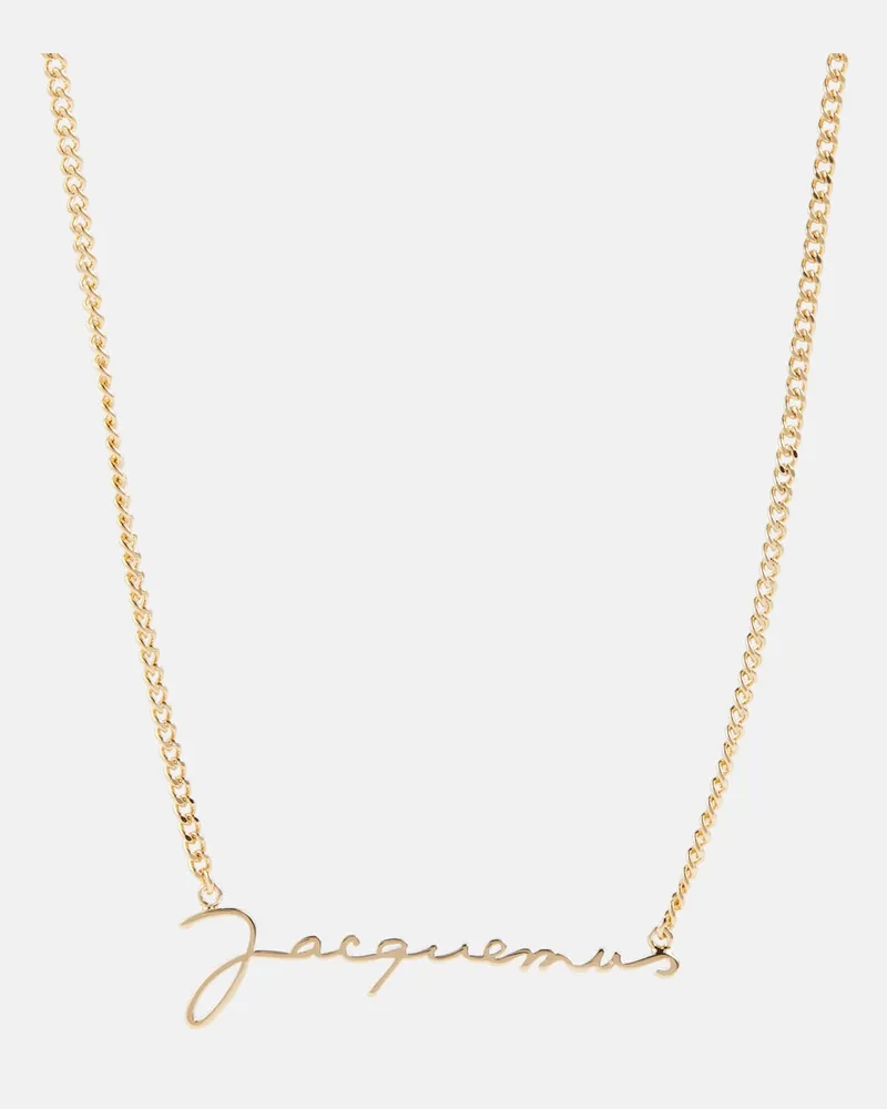 Jacquemus Collana con logo Oro