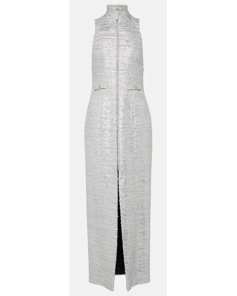 Alessandra Rich Abito midi in tweed di lurexÂ Argento