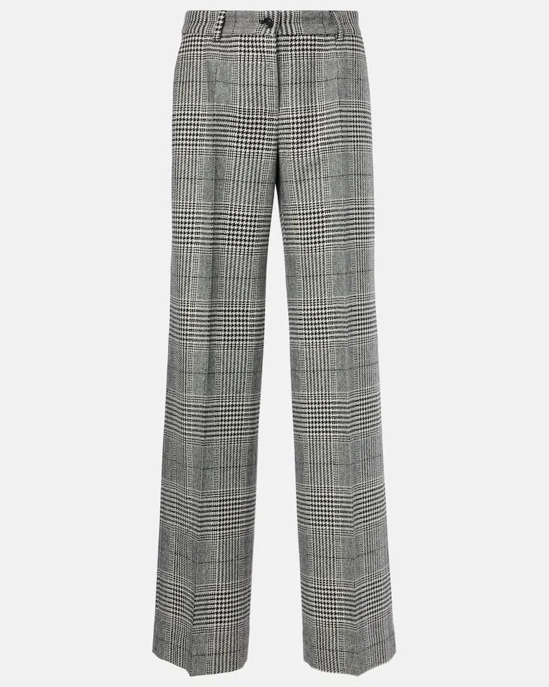 Dolce & Gabbana Pantaloni flared in lana e cashmere Grigio