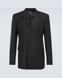 Prada Blazer doppiopetto in mohair e lana Grigio