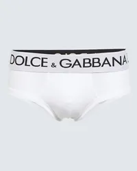 Dolce & Gabbana Slip in misto cotone con logo Bianco