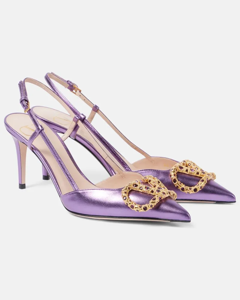 Valentino Garavani Pumps slingback VLogo Signature 80 Metallizzato