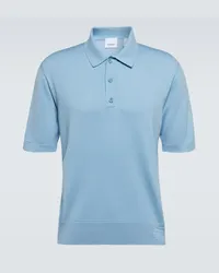 Burberry Polo in lana e seta Blu