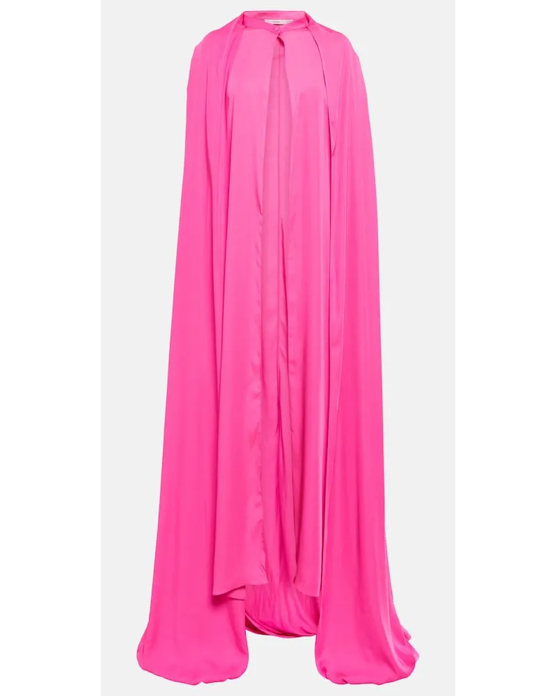 Safiyaa Abito lungo in chiffon con mantella Rosa