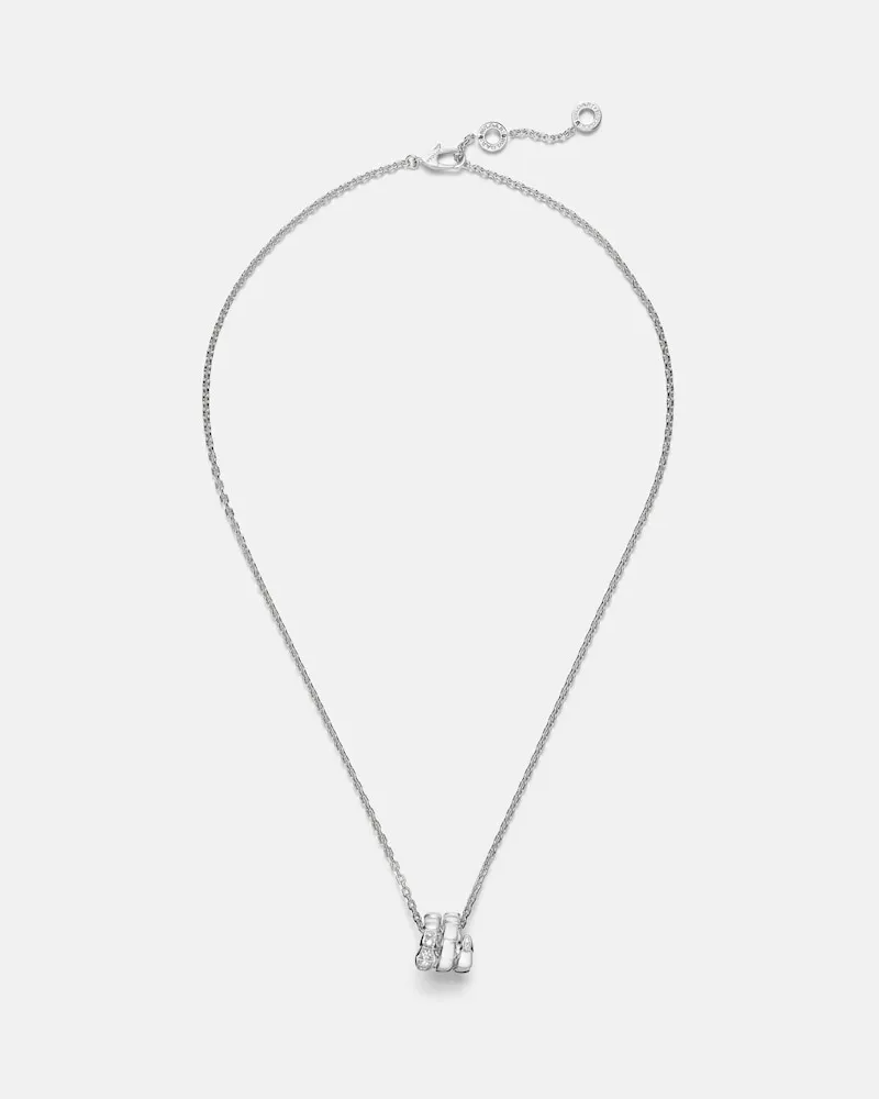 Bulgari Collana Serpenti Viper in oro bianco 14kt con diamanti Argento