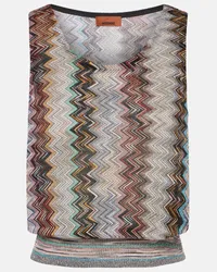 Missoni Top in maglia lamé a zig-zag Multicolore