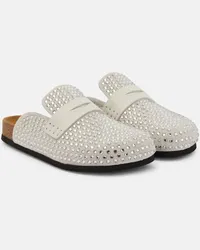 J.W.Anderson Slippers in suede con cristalli Bianco