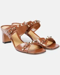 Valentino Garavani Sandali Rockstud in pelle Marrone