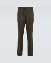 The Row Pantaloni regular Elijah in lana Marrone