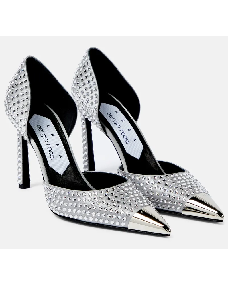 Area Pumps Dagger in pelle metallizzata Argento