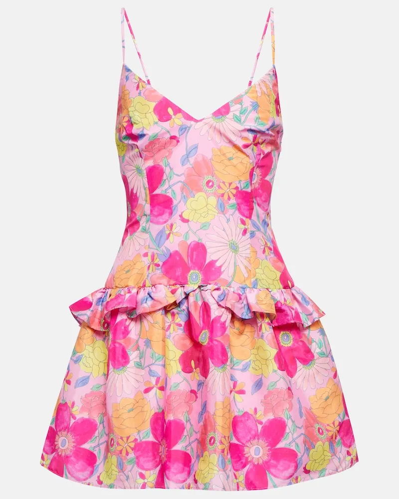 LoveShackFancy Miniabito Fabienne con ruches Rosa