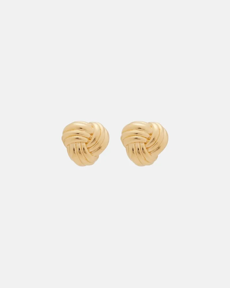 Bottega Veneta Orecchini Intreccio in argento sterling bagnato in oro 18kt Oro