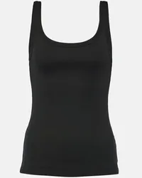 Dolce & Gabbana Tank top in maglia di cotone a coste Nero