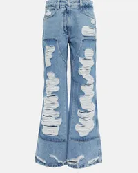 Givenchy Jeans distressed a gamba larga Blu