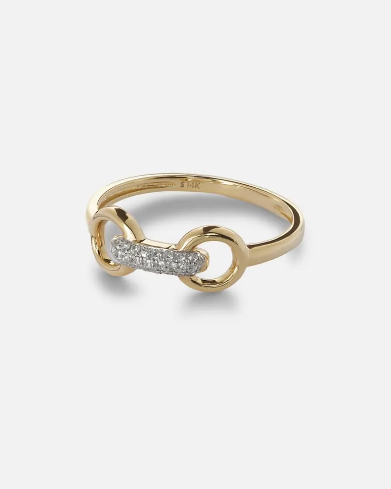 Stone & Strand Anello Bridle in oro 14kt con diamanti Oro