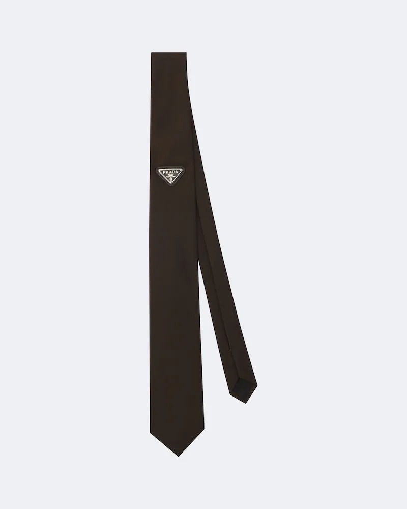 Prada Cravatta in Re-Nylon Marrone
