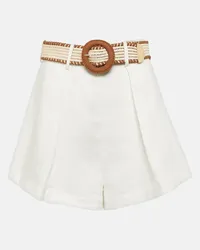 Zimmermann Shorts Halliday in lino a vita alta Bianco