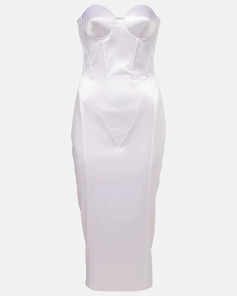 Dolce & Gabbana Abito a corsetto in raso Bianco