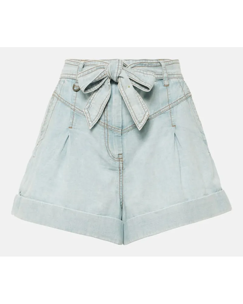 Zimmermann Shorts di jeans a vita alta Blu