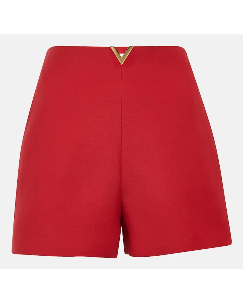 Valentino Garavani Shorts in CrÃªpe Couture a vita alta Rosso