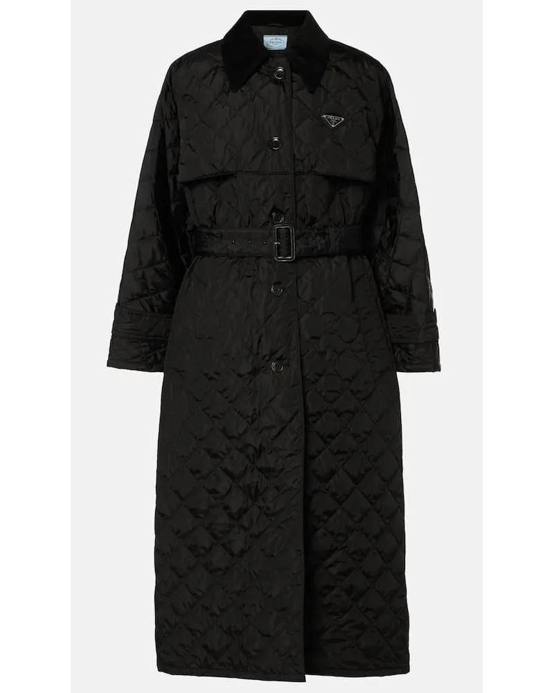 Prada Cappotto trapuntato Nero