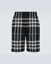 Burberry Shorts in cotone a quadri Blu