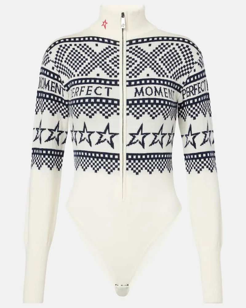 Perfect Moment Body in lana con intarsio Bianco