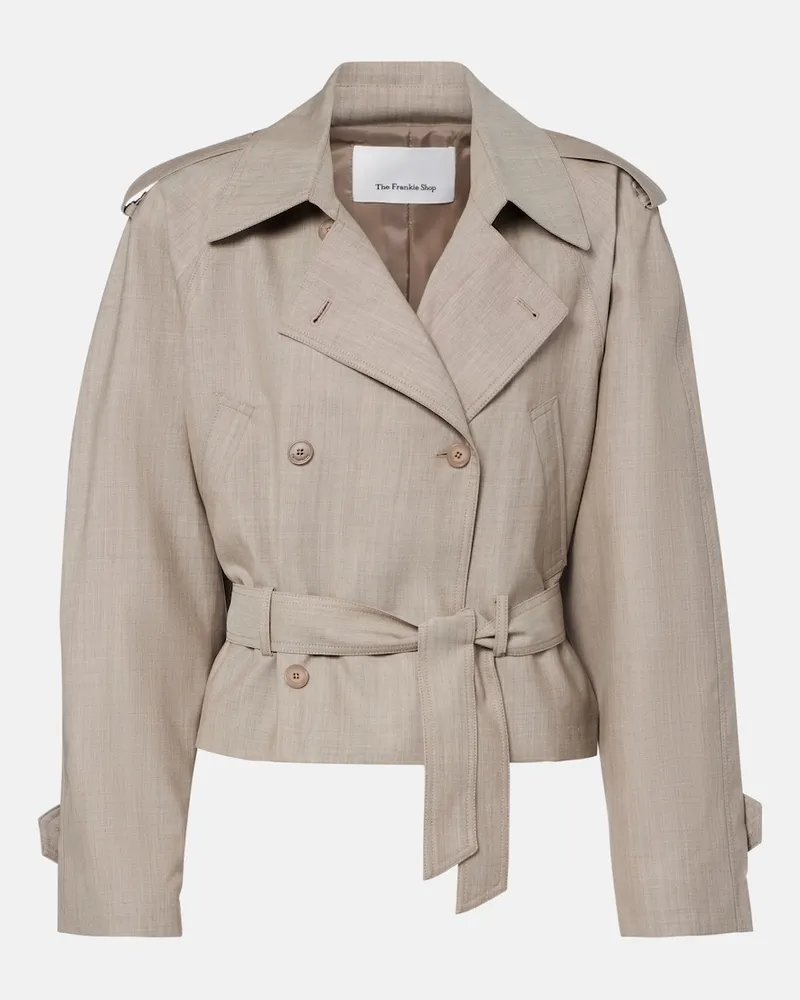 FRANKIE Shop Giacca Stan in lana con cintura Beige